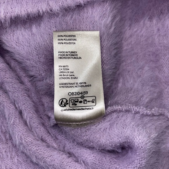 Anthropologie Women’s Lilac Fluffy Knit Short Sleeve Sweater Top Size M NWT - Picture 6 of 10